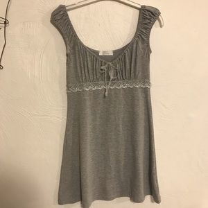 Grey empire waist tunic top